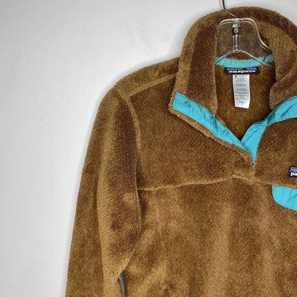 PATAGONIA Re-Tool T-Snap Pullover Women XS Brown Fleece Jacket Half-Snap - Picture 3 of 15